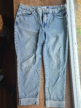 good American mid rise weekender slim straight 28 Inseam